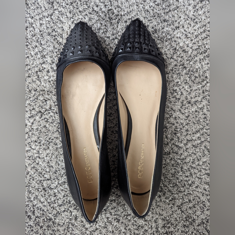 BCBGeneration Black Stud Flats